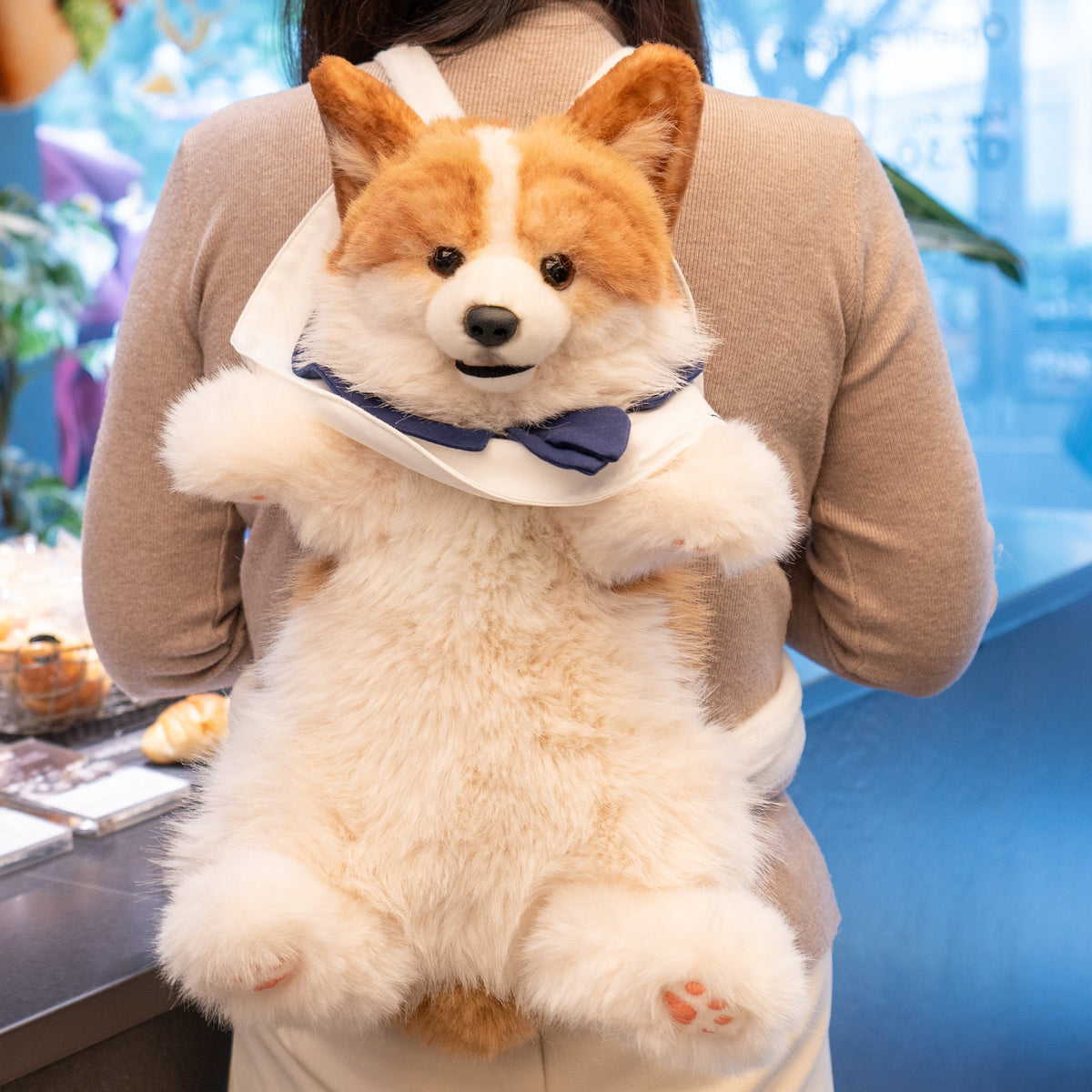 Plush Corgi Backpack with Detachable Straps
