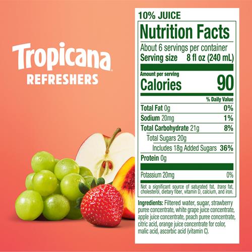 Tropicana Refreshers Strawberry Peach Juice Drink