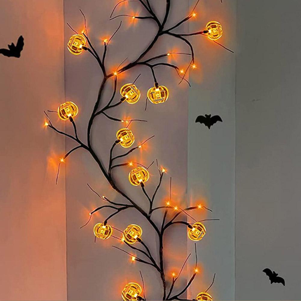 Halloween Bat or Pumpkin LED Vine Light