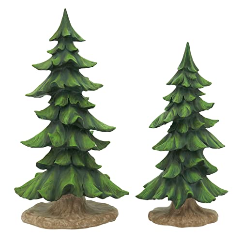 Fennco Styles Resin Christmas Tree Figurine - Decorative Holiday Tree for Christmas, Winter Festivals, Home, Desk, Mantel, Tabletop and Office Décor