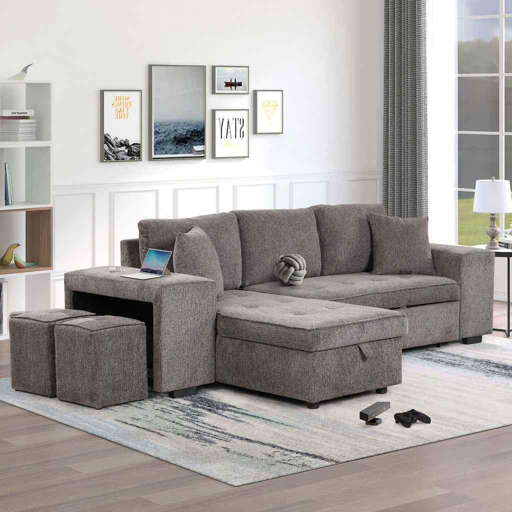 Modern L-Shape 3 Seat Reversible Sectional