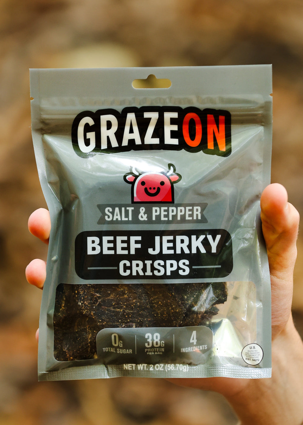 GrazeOn Salt and Pepper Beef Jerky 2.0 oz