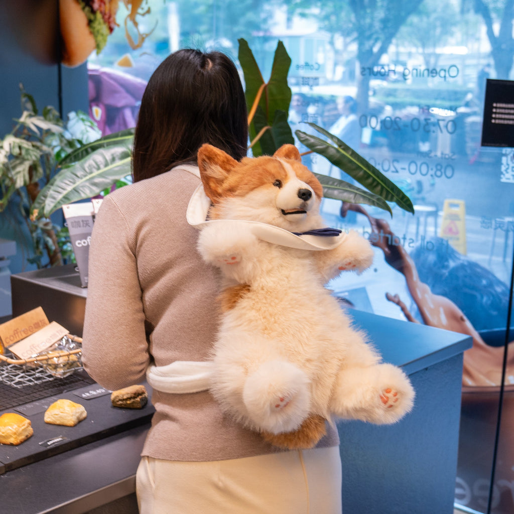 Plush Corgi Backpack with Detachable Straps