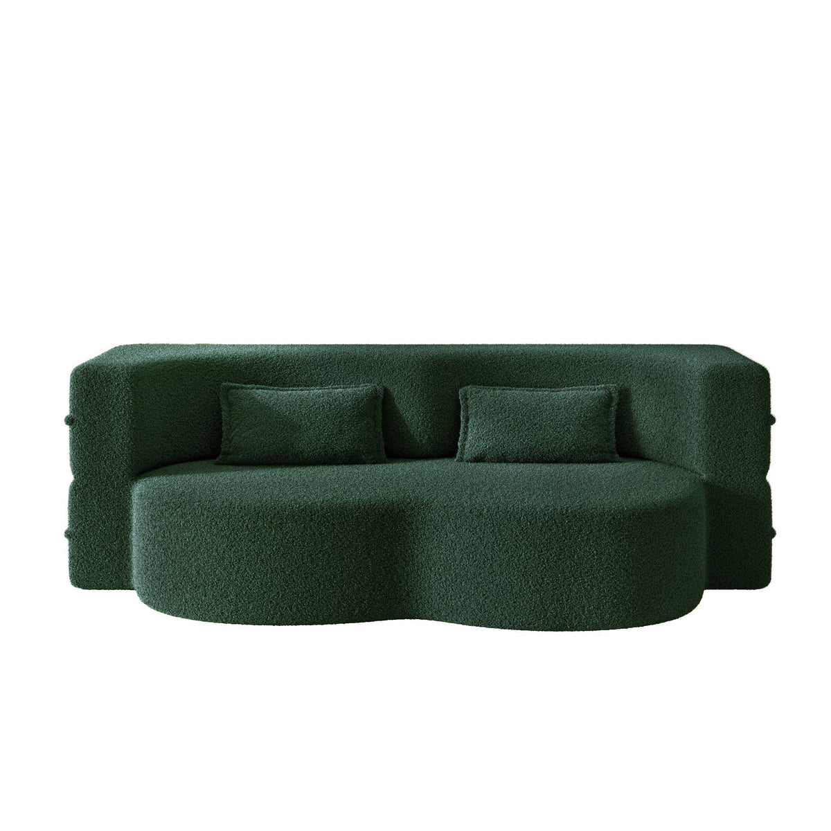Modern Floor Sleeper Sofa Bed with 2 Pillows - Convertible Twin Size Folding Futon