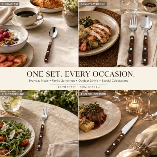 Premium Stainless Steel Flatware Set 20 Piece