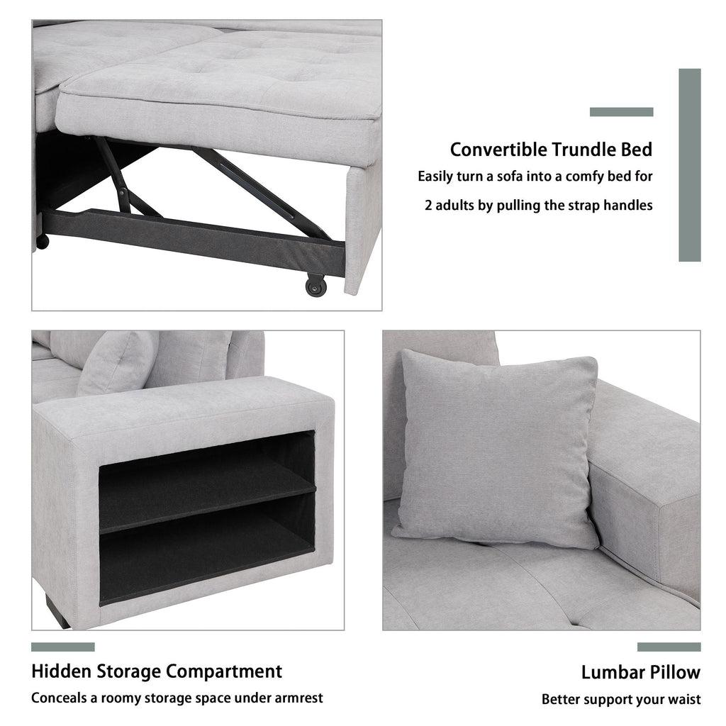 Modern L-Shape 3 Seat Reversible Sectional