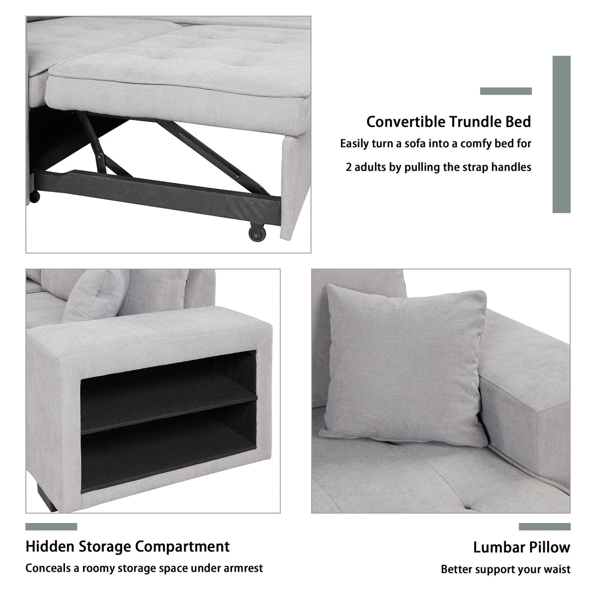 Modern L-Shape 3 Seat Reversible Sectional