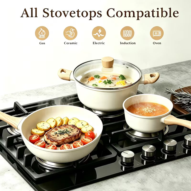 12-Piece Stainless Steel Cookware Set – Black