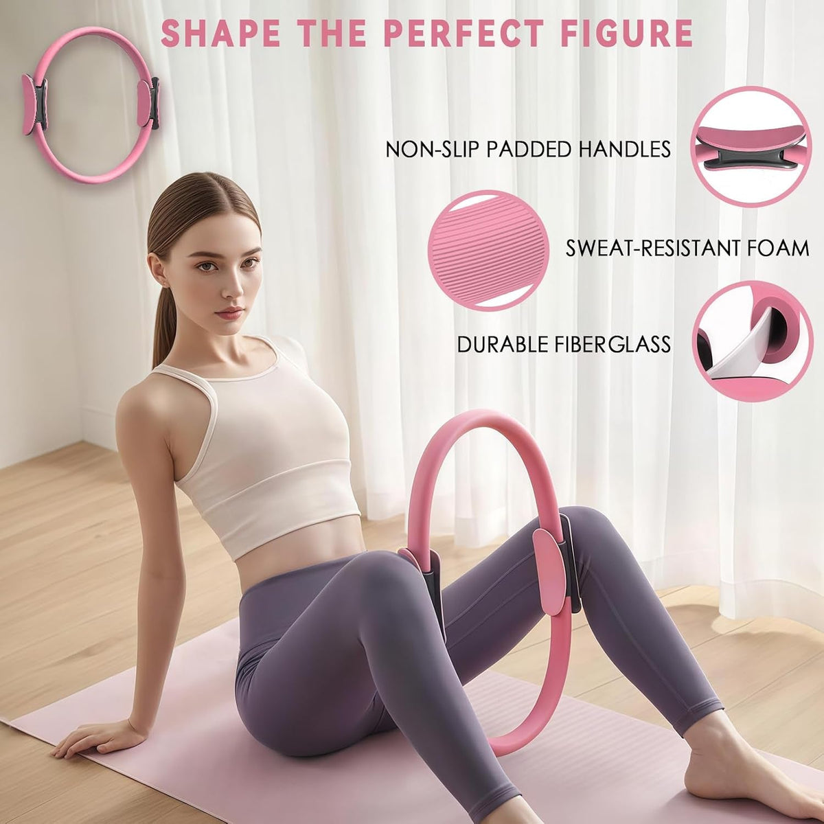 17-Piece Pilates Ring Set for Women – 14" Yoga Ring & Accessories