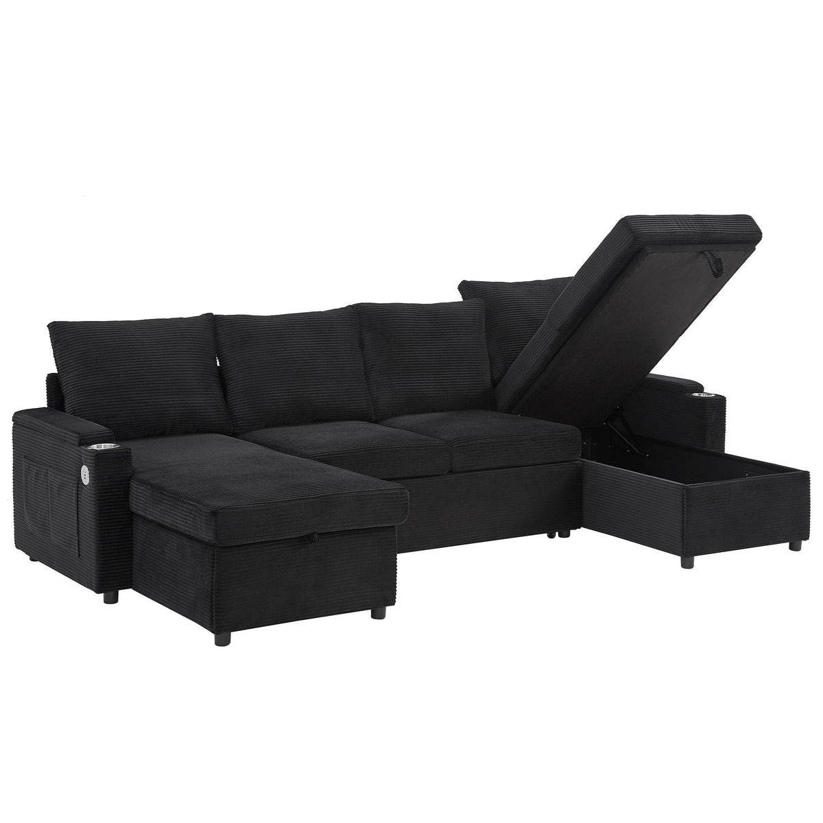 U Shaped Sectional Sofa Bed with