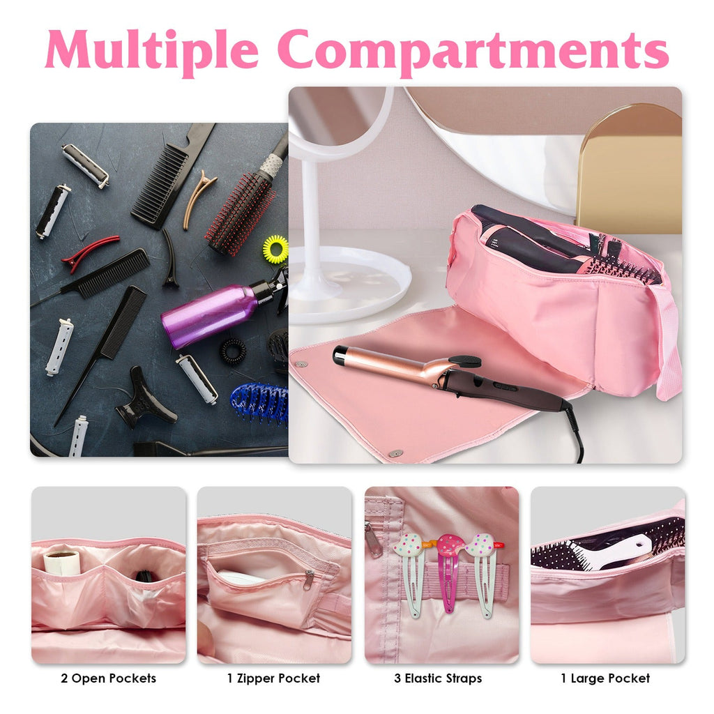 2-in-1 Hair Tool Travel Bag & Heat-Resistant Mat