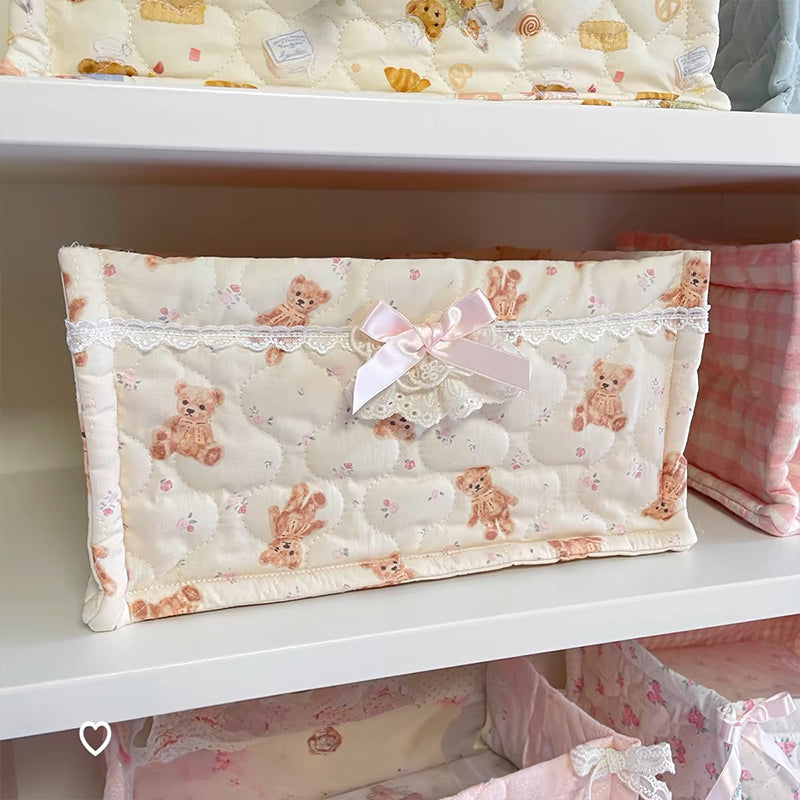 Quilted Square Desktop Storage Basket