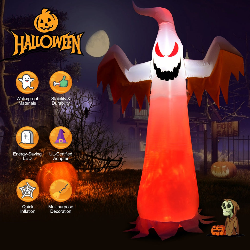 8-ft Halloween Ghost Inflatable with Flame-Effect LEDs