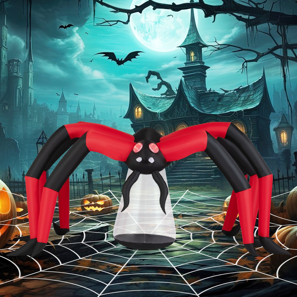 10-ft Light-Up Halloween Spider Inflatable