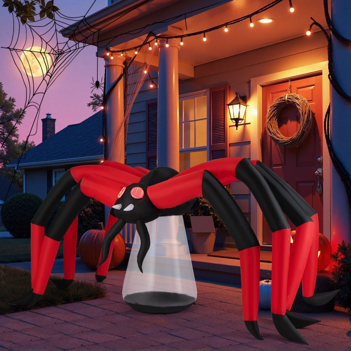 10-ft Light-Up Halloween Spider Inflatable
