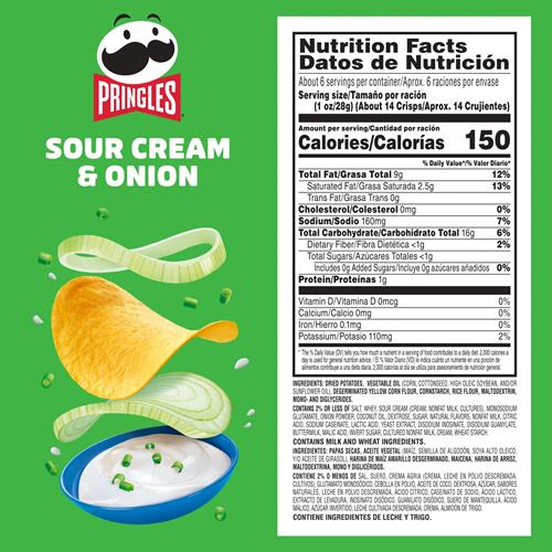 Pringles Potato Crisps Chips 5.5Oz 1 Can