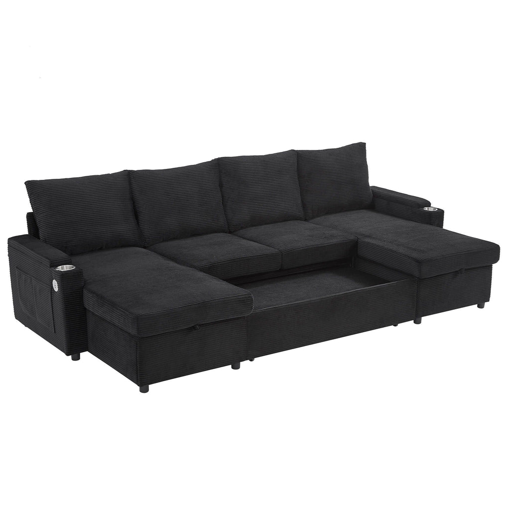 U Shaped Sectional Sofa Bed with