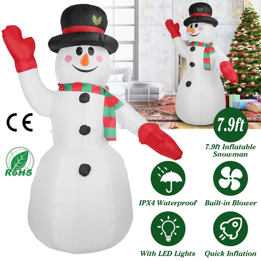 Light-Up Christmas Snowman Inflatable, 7.9 ft