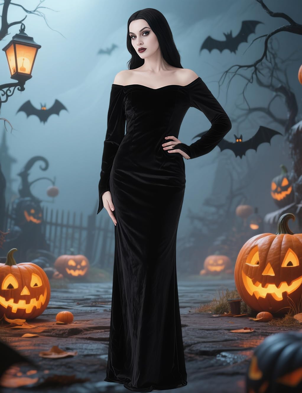 Women's Gothic Dress Costume Set, Large