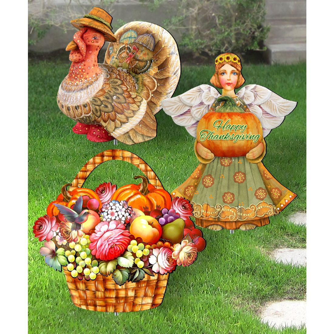 G. DeBrekht Thanksgiving Garden Decor, Set of 3