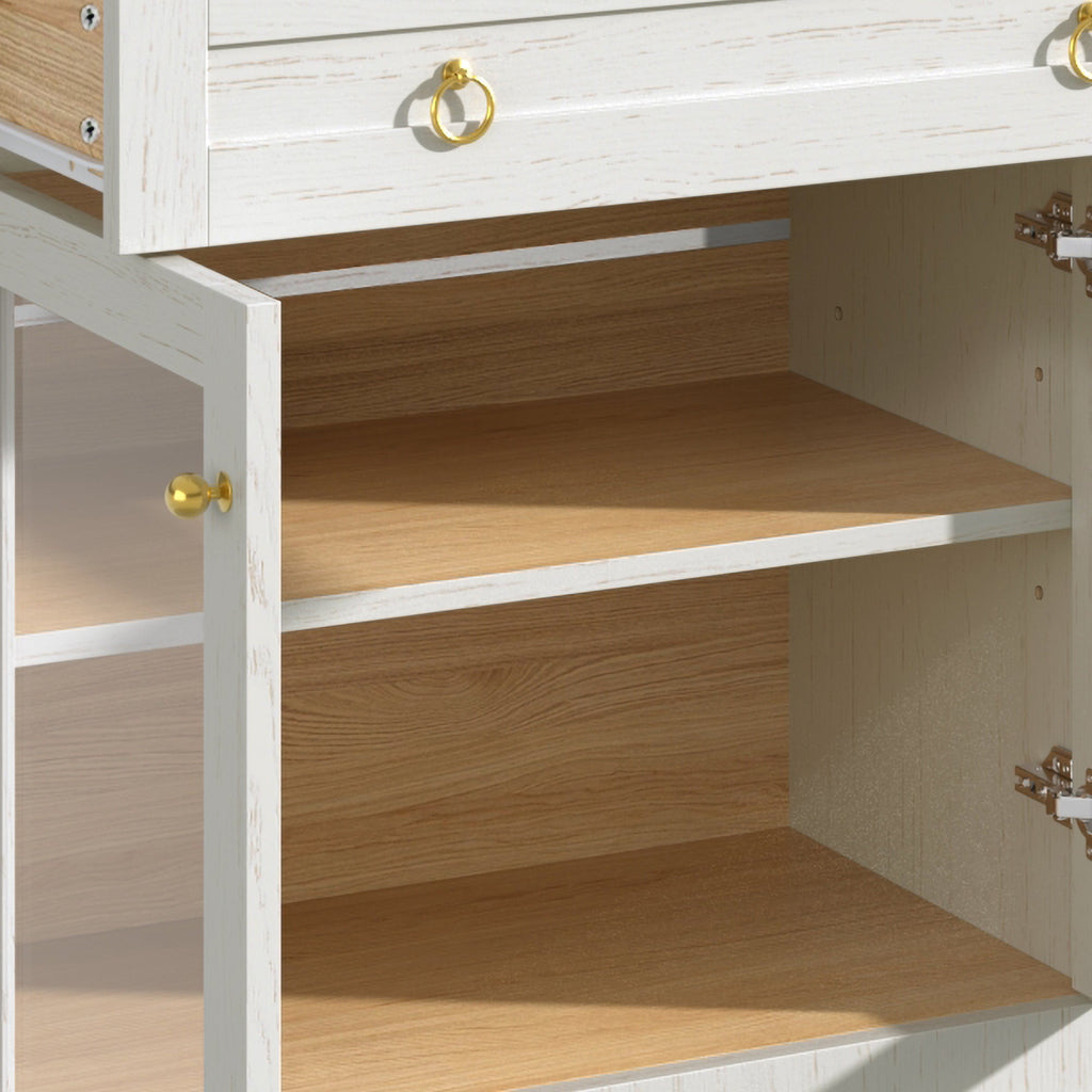 70-Inch Arched Bar Cabinet with Wine Rack
