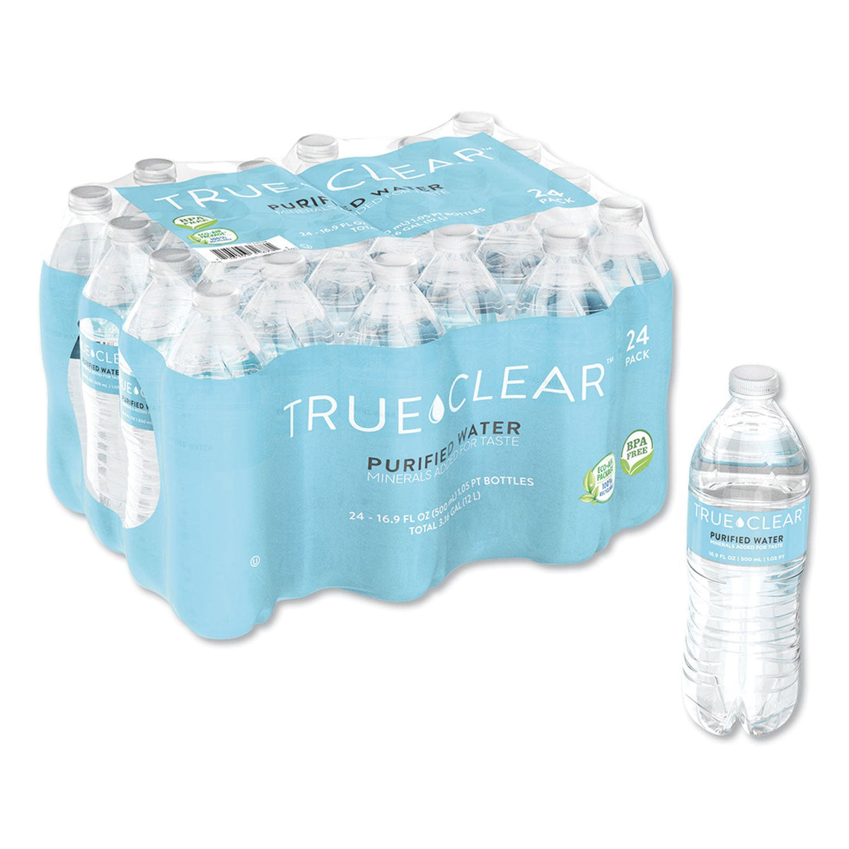 True Clear Purified Bottled Water 16.9 oz 24 Bottles