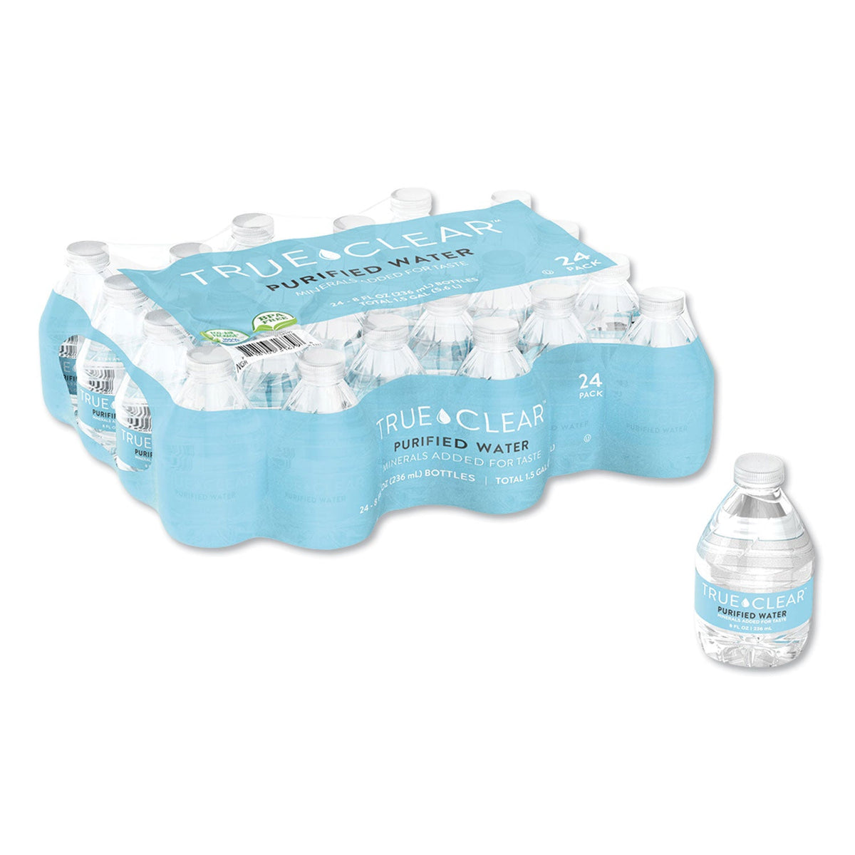 True Clear Purified Bottled Water 8 oz 24 Bottles