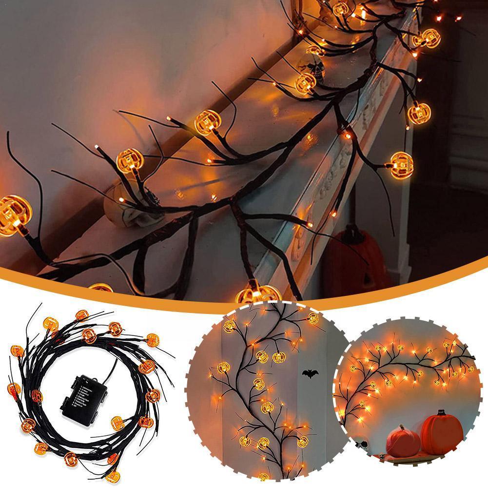 Halloween Bat or Pumpkin LED Vine Light