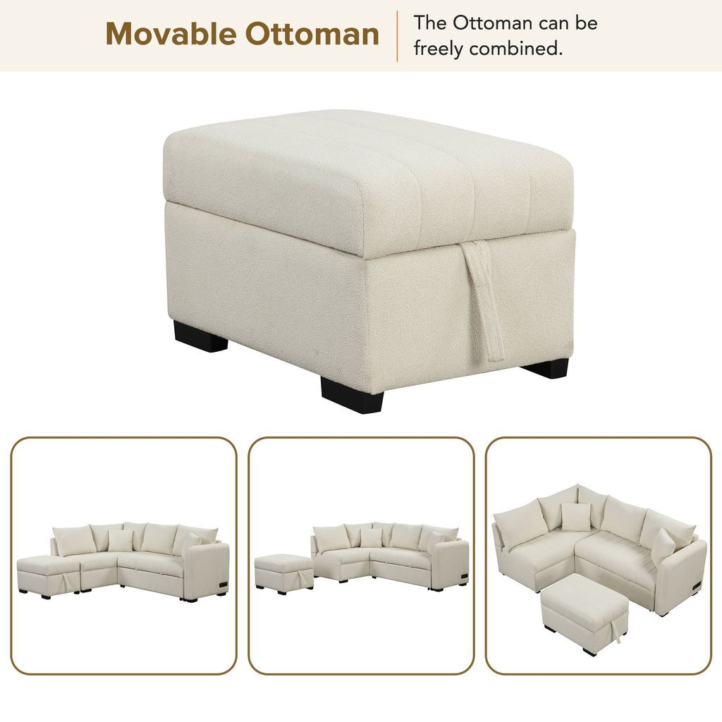 L-Shaped Sectional Pull Out Sofa Bed