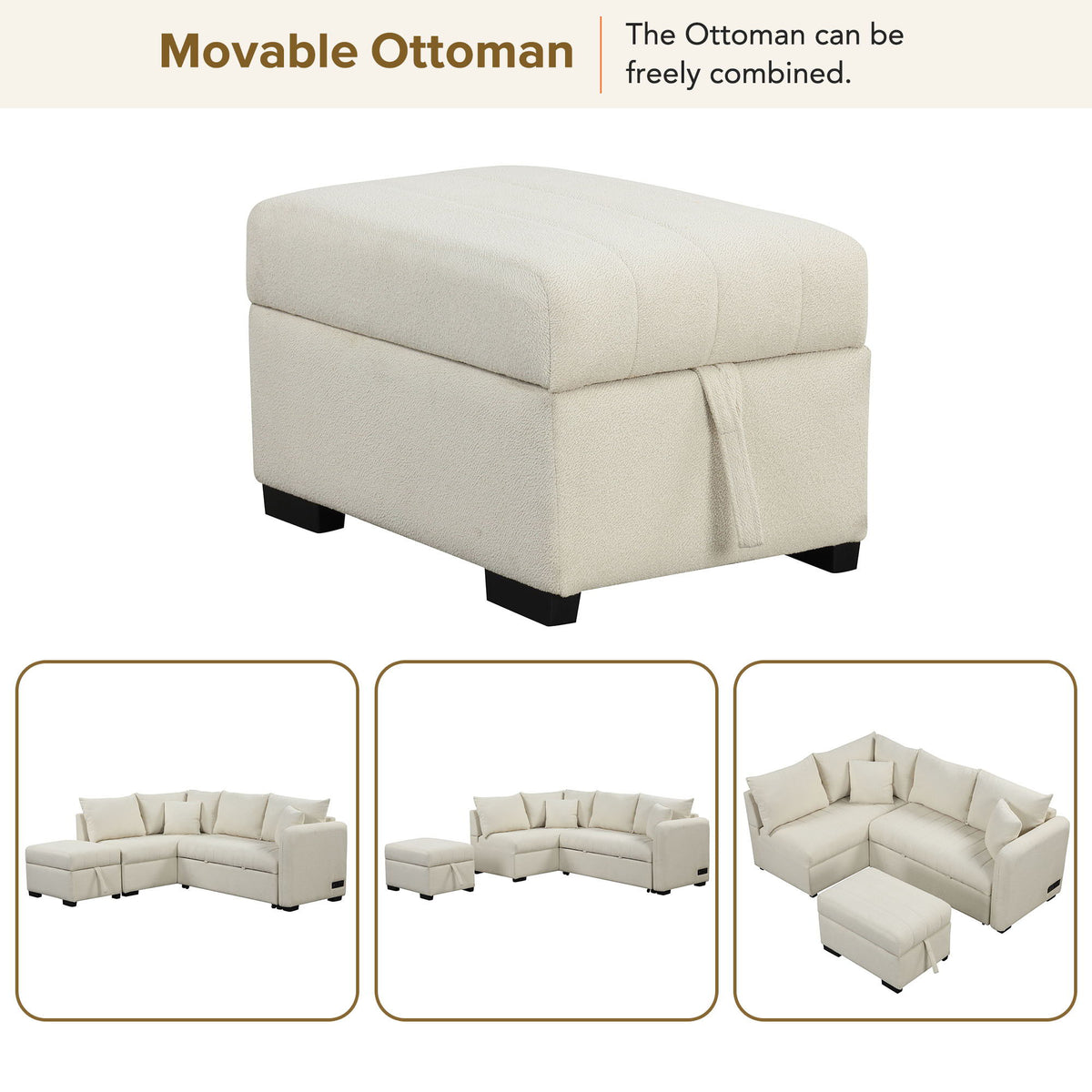 L-Shaped Sectional Pull Out Sofa Bed