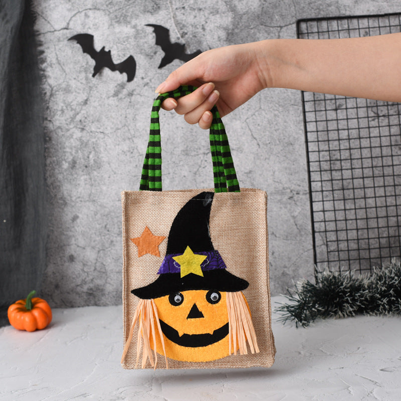 Halloween Linen Candy Tote
