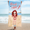 Custom Personalized Beach Girl Beach Towel