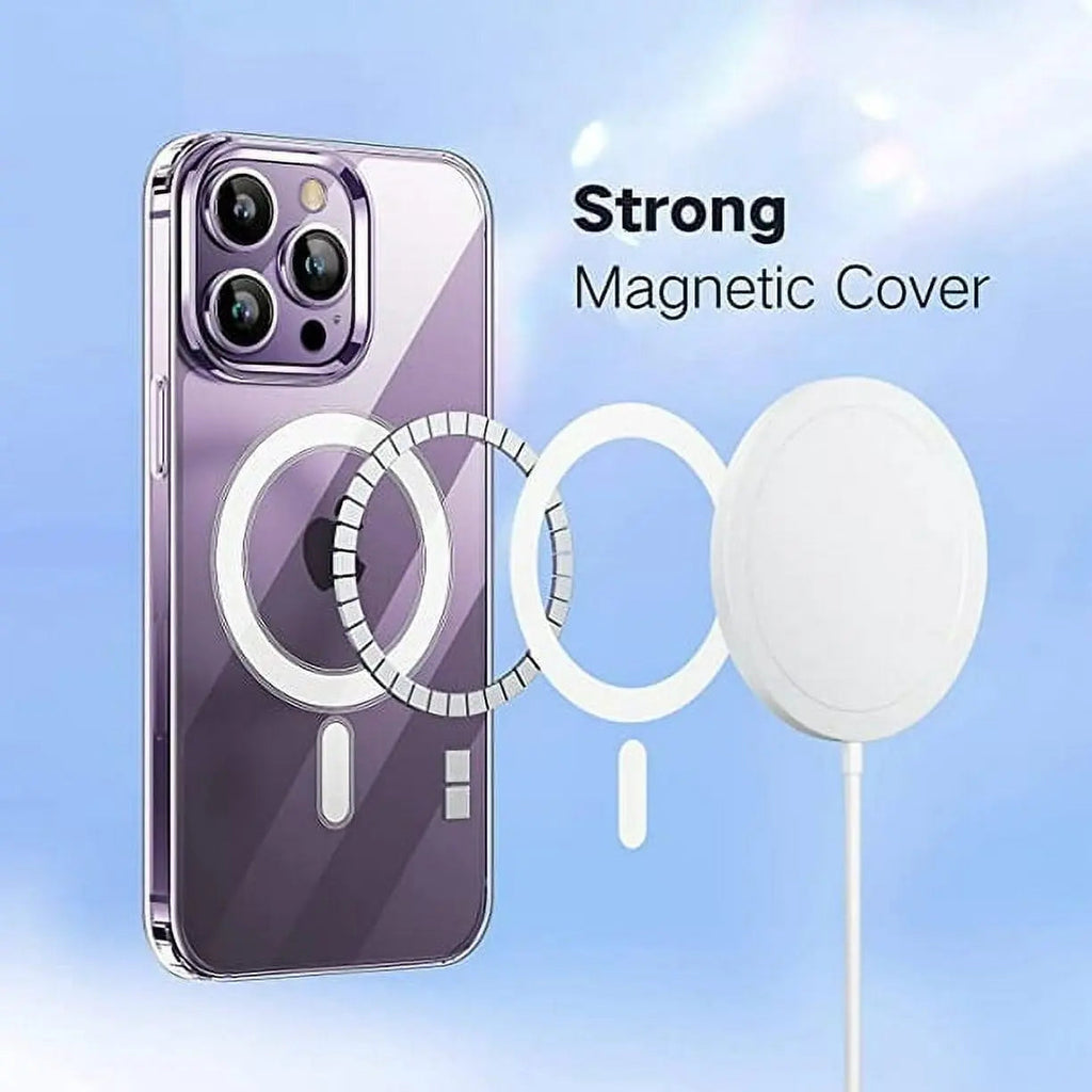 Entronix Bundle Compatible with iPhone 14 Plus - [Magnetic] Clear Case, 1 Clear Screen Protector & 1 Camera Lens Protectors