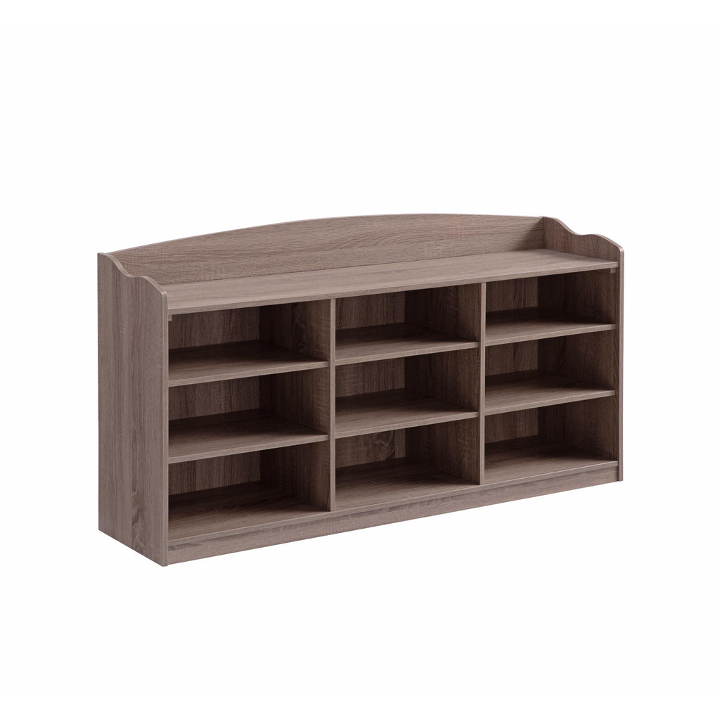 Light Brown Entryway Shoe Storage Bench