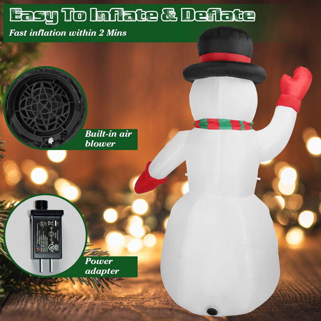 Light-Up Christmas Snowman Inflatable, 7.9 ft