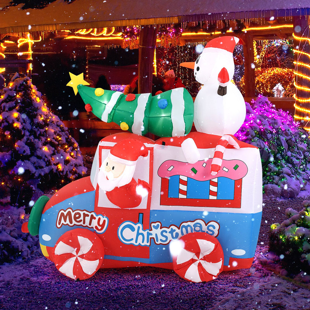 Light-Up Santa Car Inflatable, 6 ft