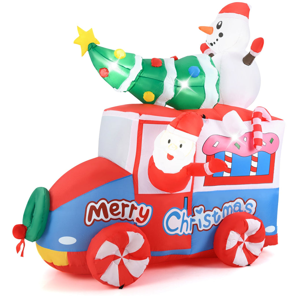 Light-Up Santa Car Inflatable, 6 ft