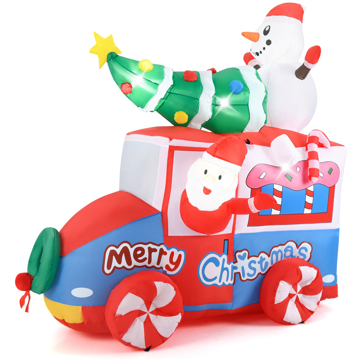 Light-Up Santa Car Inflatable, 6 ft