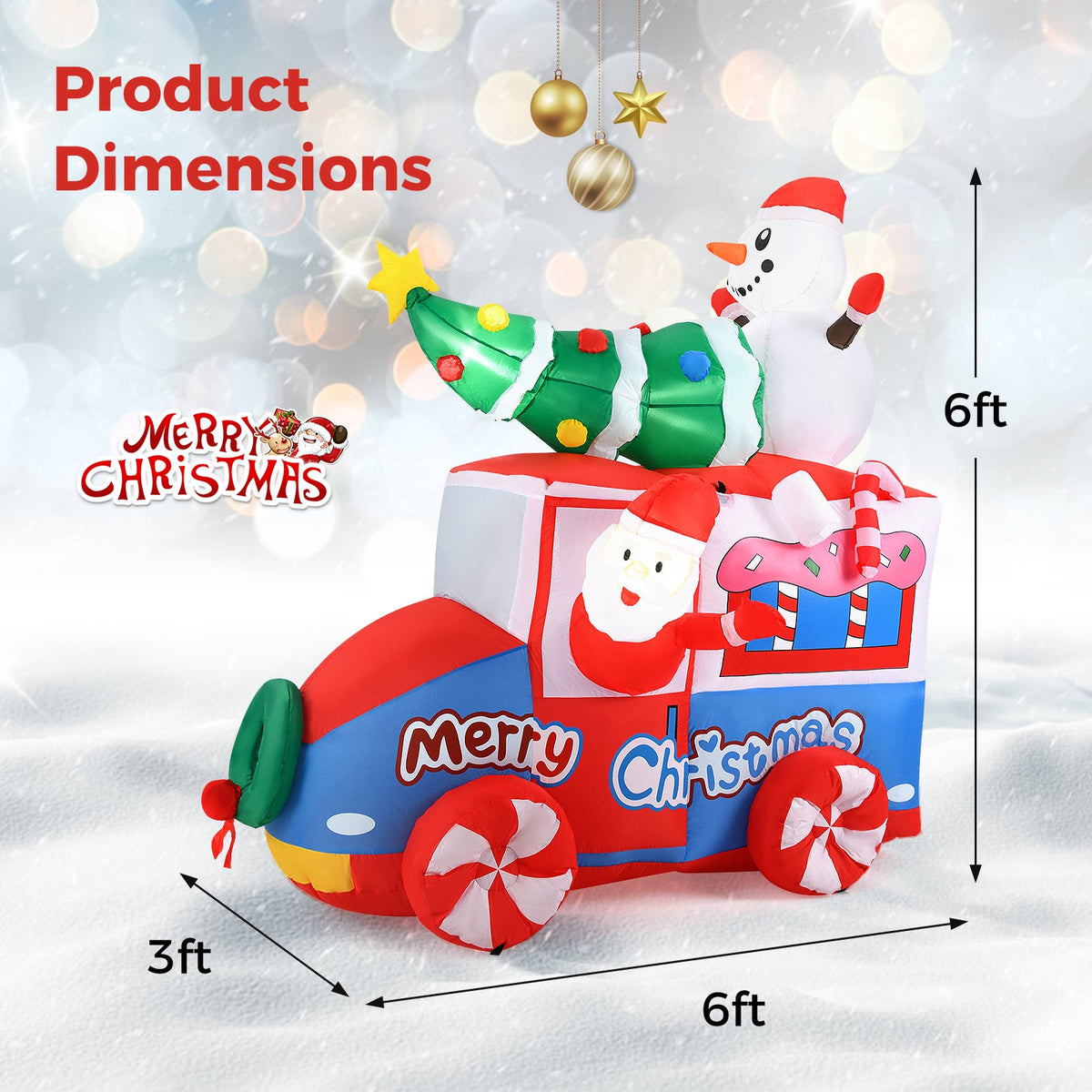 Light-Up Santa Car Inflatable, 6 ft