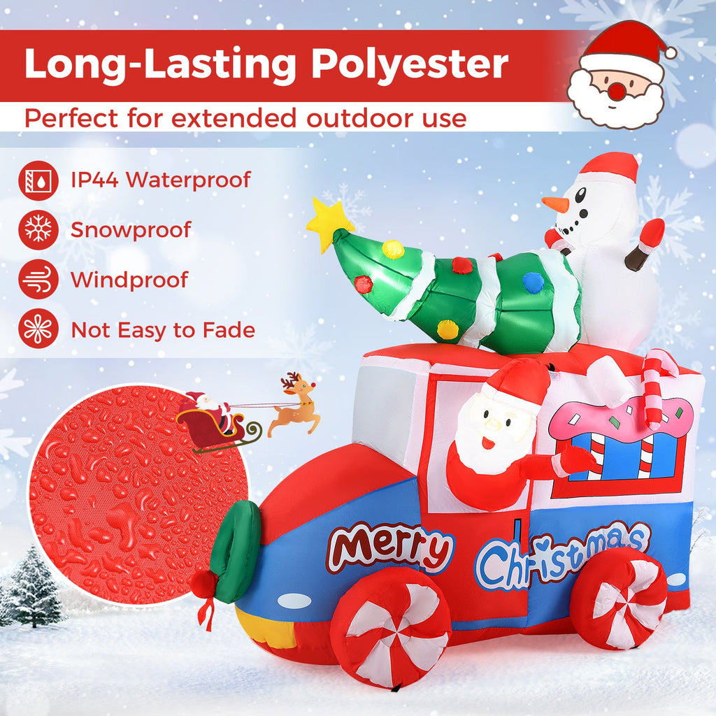 Light-Up Santa Car Inflatable, 6 ft