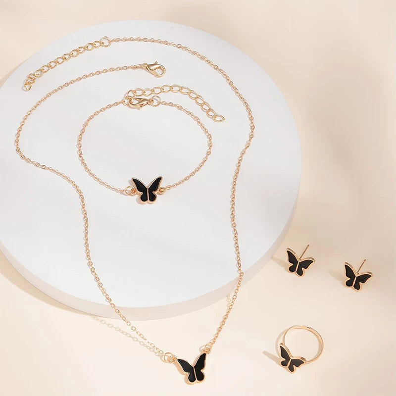 Butterfly Necklace & Earrings Set