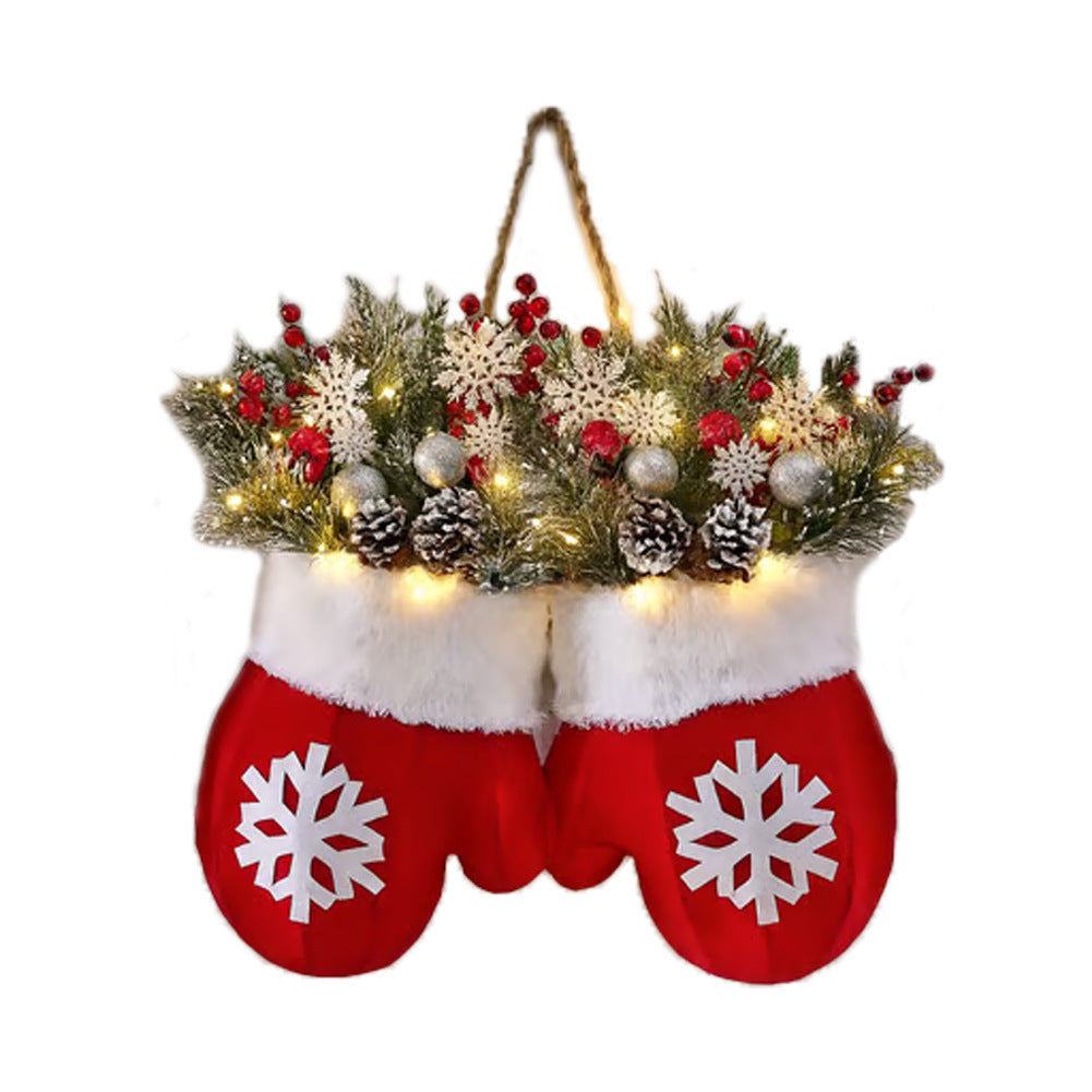 Light-Up Christmas Glove-Shaped Wreath