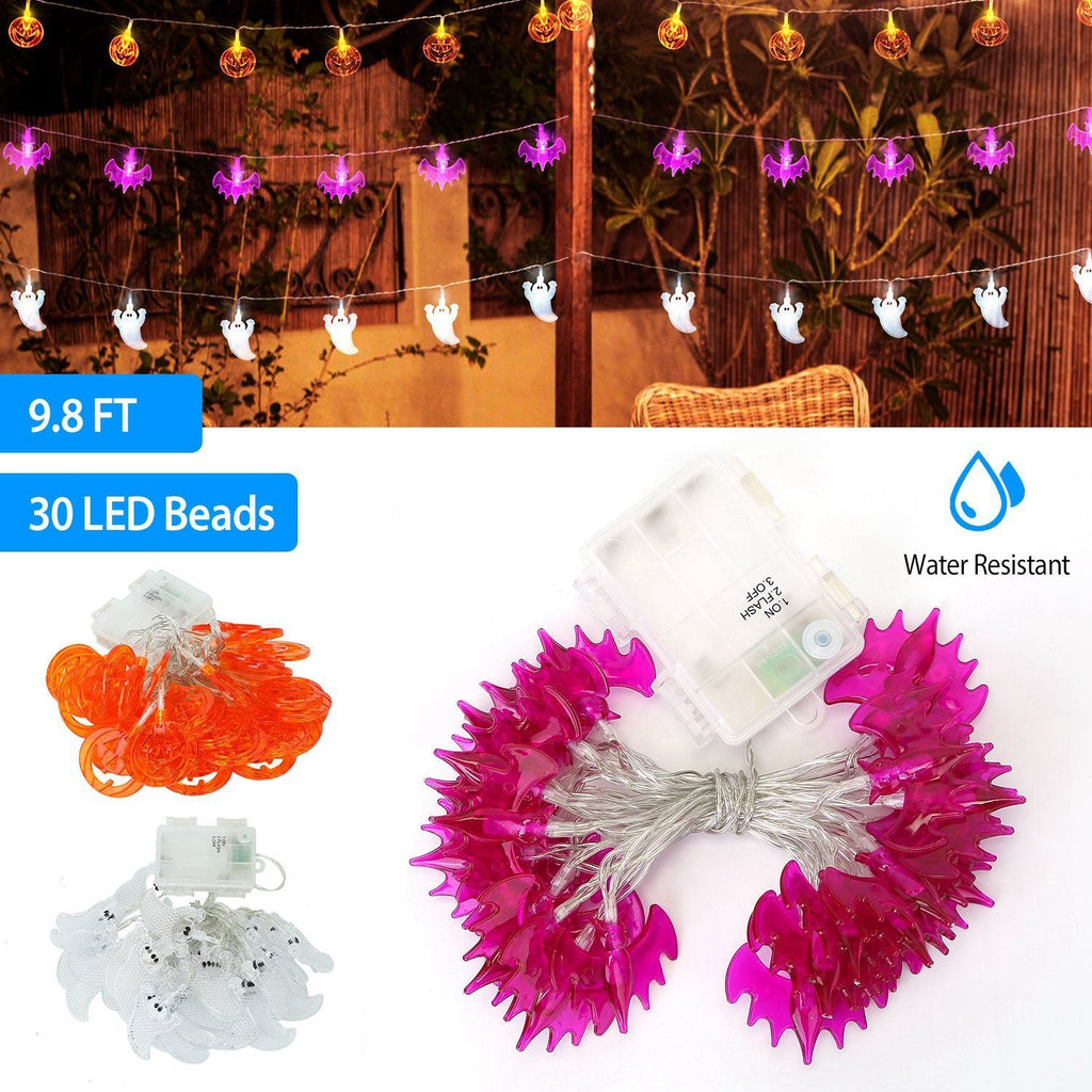 Halloween Pumpkin String Lights, 30 LEDs, 9.8 ft