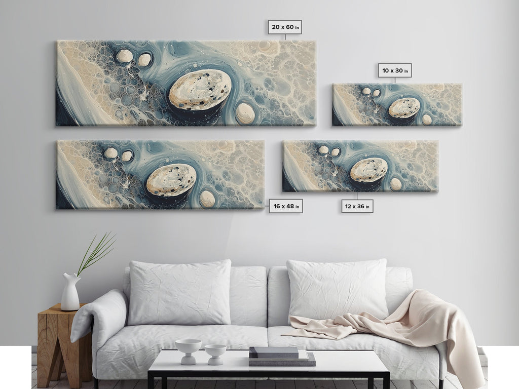 Fluid Abstract Pebbles Framed Canvas Print