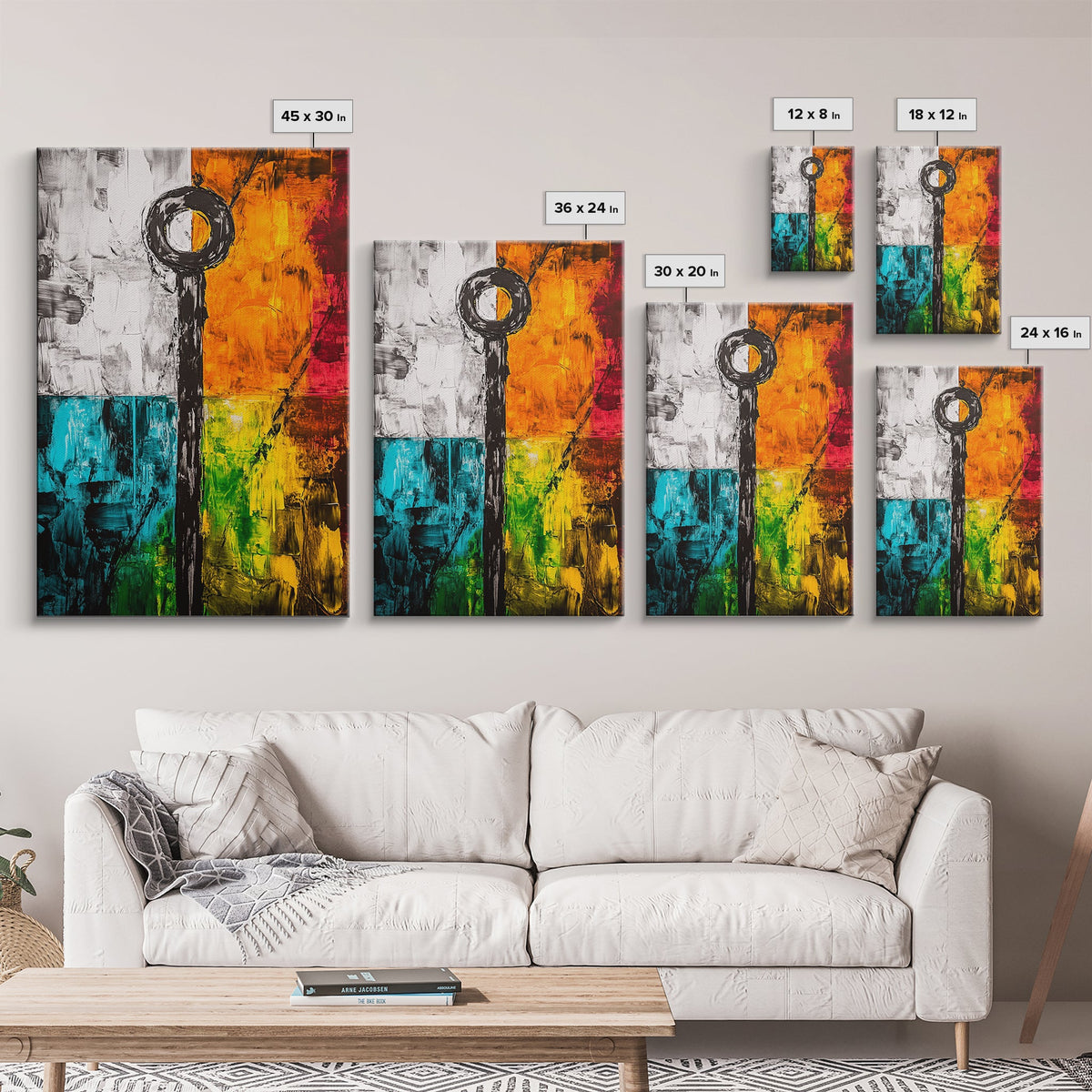 Abstract Color Blocks, Modern Geometric Art, Vibrant Home Wall Decor, Bold Colorful Painting, Contemporary Design, Framed Canvas Print