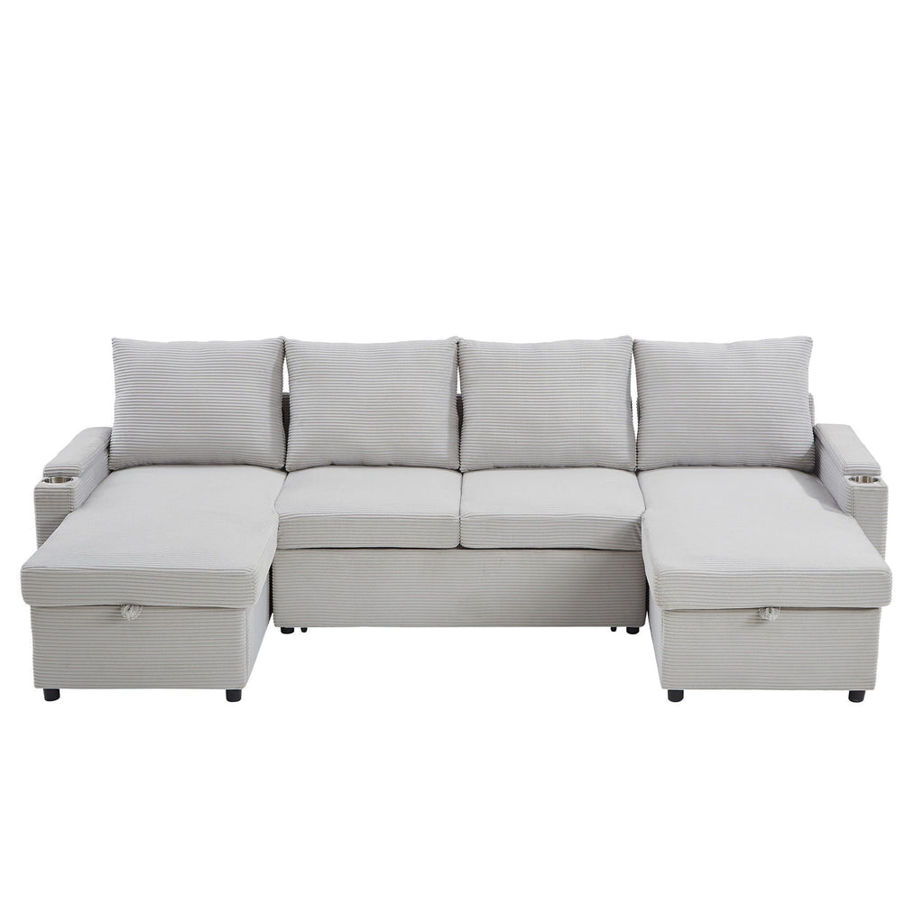 U Shaped Sectional Sofa Bed with