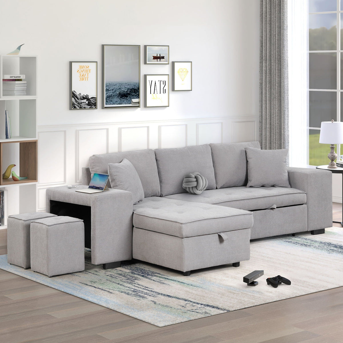 Modern L-Shape 3 Seat Reversible Sectional