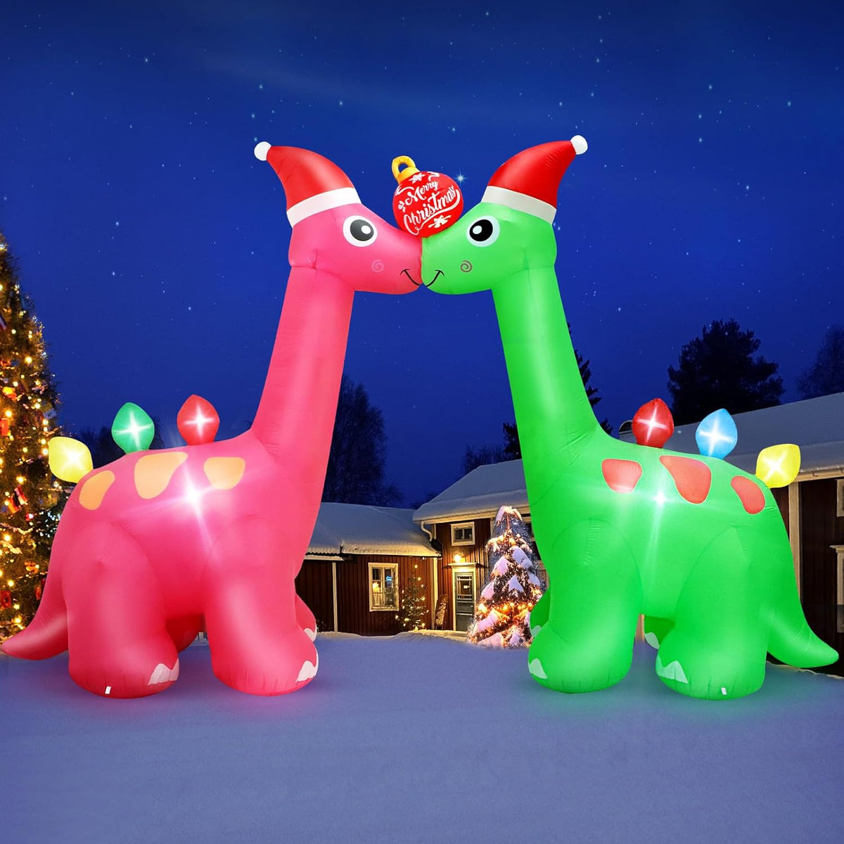 7 FT Christmas Inflatables Giant Snowman Outdoor Decorations, Blow up Snow Man Yard Decor Built-in Bright LED Light Wear Magic Hat, Weatherproof Holiday for Garden Patio Lawn Party Xmas Gifts