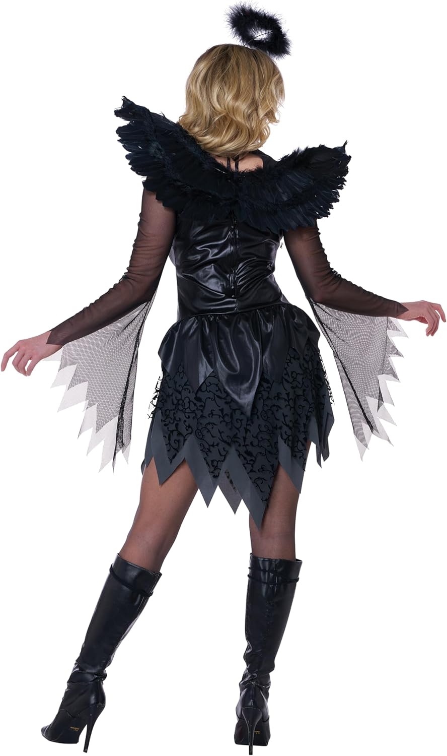 Women's Fallen Angel Dress, Wings & Halo Costume