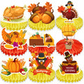 QPOUT Thanksgiving Honeycomb Centerpieces, 9 Pieces
